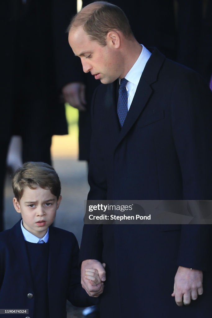 The Royal Family Attend Church On Christmas Day