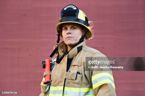 Portrait of female firefighter