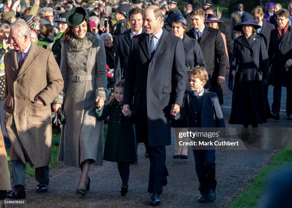 The Royal Family Attend Church On Christmas Day