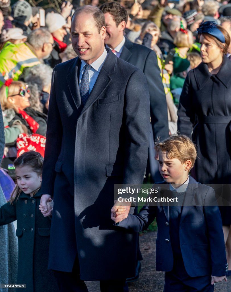 The Royal Family Attend Church On Christmas Day