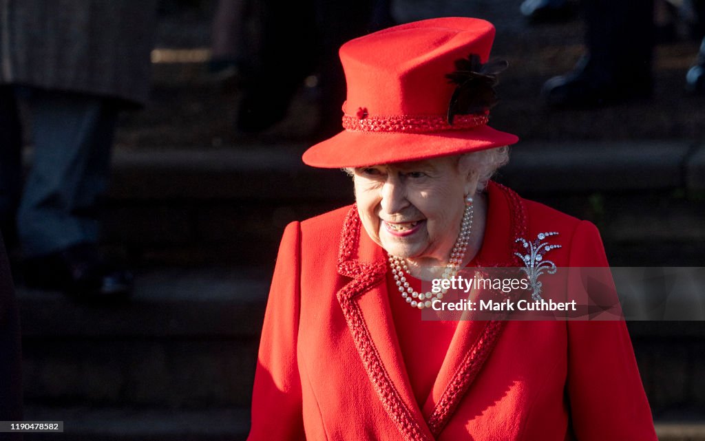 The Royal Family Attend Church On Christmas Day