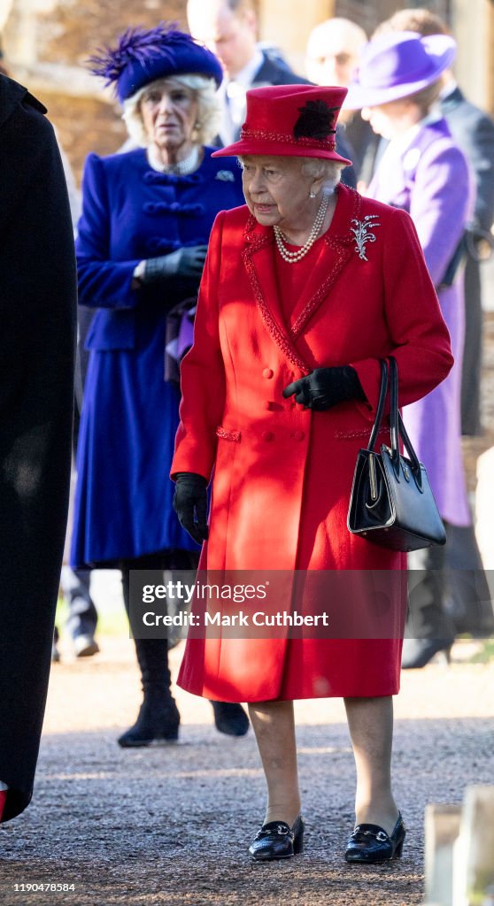 The Royal Family Attend Church On Christmas Day