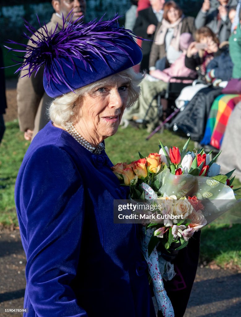 The Royal Family Attend Church On Christmas Day