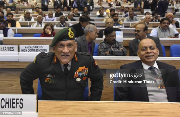 Chief of Army Staff of the Indian Army General Bipin Rawat with Indian Defence Secretary Dr. Ajay Kumar during Prime Minister Narendra Modis launch...