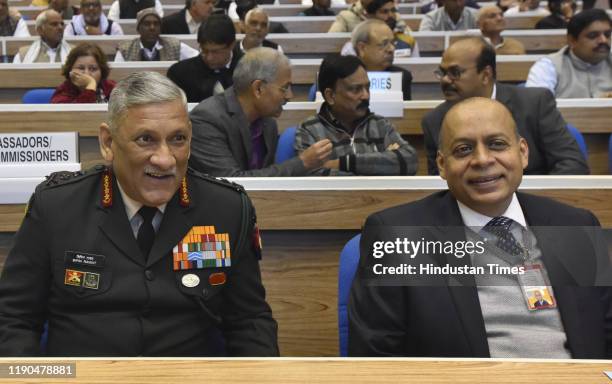 Chief of Army Staff of the Indian Army General Bipin Rawat with Indian Defence Secretary Dr. Ajay Kumar during Prime Minister Narendra Modis launch...