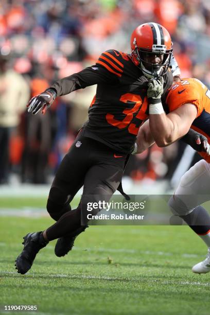 Jermaine Whitehead of the Cleveland Browns in action during the game against the Denver Broncos at Empower Field at Mile High on November 3, 2019 in...