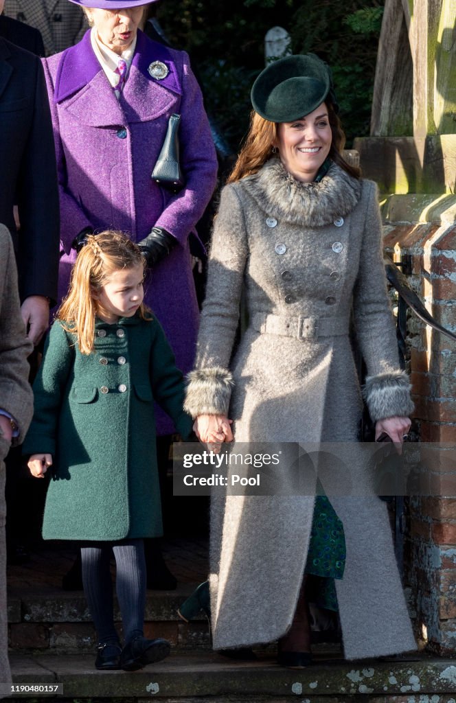 The Royal Family Attend Church On Christmas Day