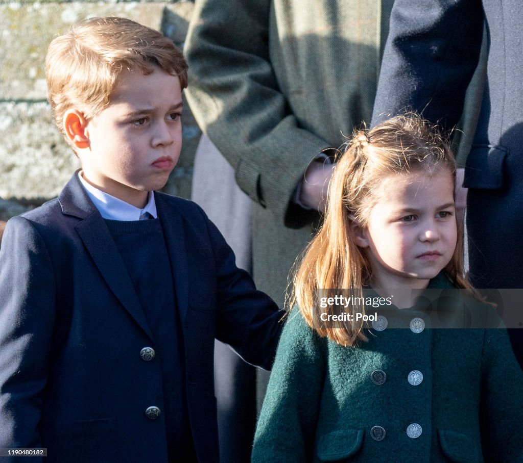 The Royal Family Attend Church On Christmas Day