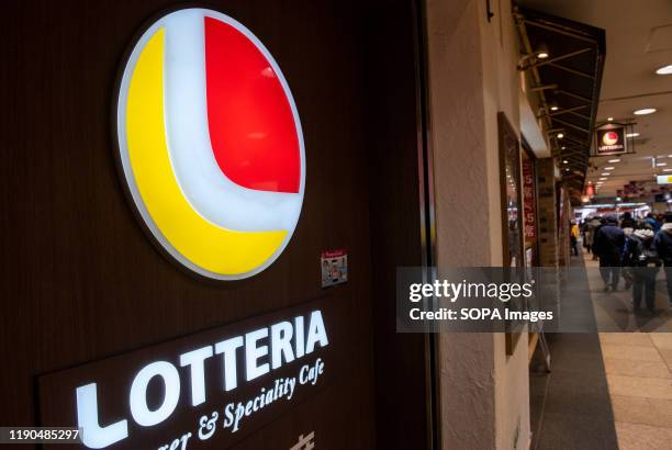 Japanese fast-food restaurant chain and logo Lotteria seen in Tokyo, Japan.