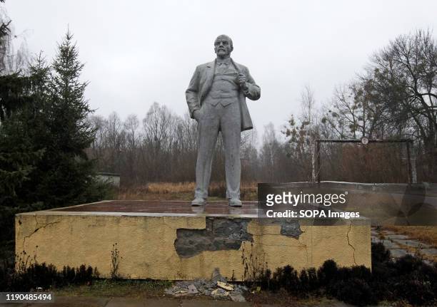 Monument of Soviet leader Vladimir Lenin is seen in the city of Chernobyl, at the Chernobyl Exclusion Zone in Kiev region, Ukraine.The Chernobyl...