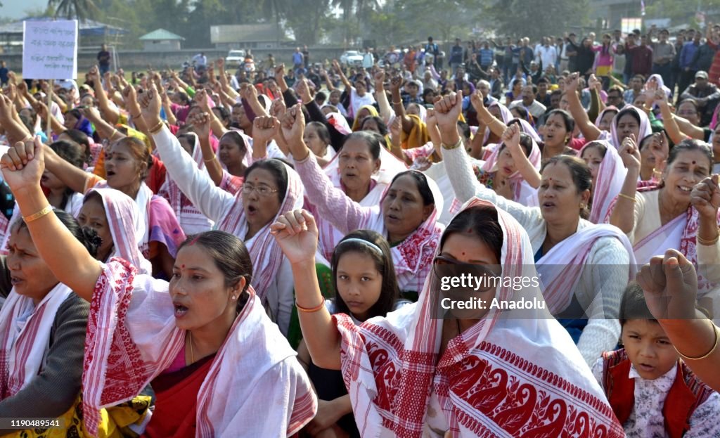 Protest against CAA led by women in Guwahati