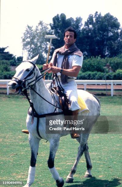 Sylvester Stallone was a keen Polo player who also owned The White Eagle Ranch where he kept his horses, saddles and other polo playing paraphernalia...