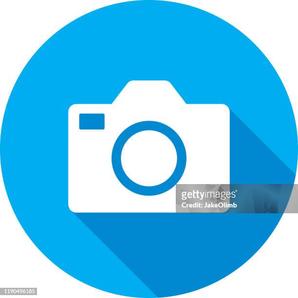 stockillustraties, clipart, cartoons en iconen met camera pictogram silhouet - spiegelreflexcamera