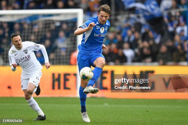 Sander Boli Berge midfielder of Genk during the Jupiler Pro League match between KRC Genk and KAS Eupen on December 26, 2019 in Genk, Belgium,...