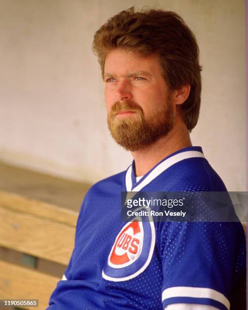 Rick Sutcliffe of the Chicago Cubs looks on during an MLB game at Wrigley Field in Chicago, Illinois during the 1989 season.