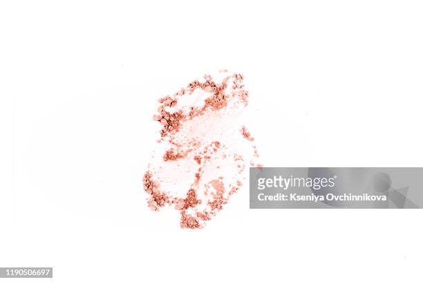 pink eye shadow isolated on white - pink eyeshadow stock-fotos und bilder