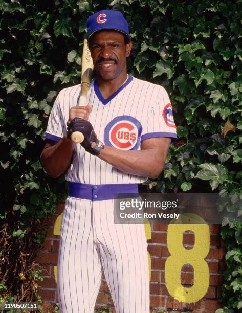 Andre Dawson of the Chicago Cubs poses for a photo prior to an MLB game at Wrigley Field in Chicago, Illinois during the 1987 season.