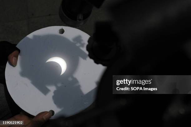 Number of resident witness the phenomenon of the "ring of fire" solar eclipse using a telescope, Ring solar eclipse was viewed in different regions...