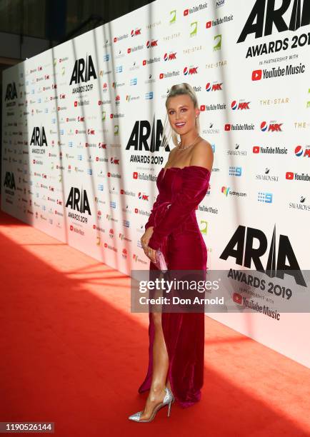 Liv Phyland arrives for the 33rd Annual ARIA Awards 2019 at The Star on November 27, 2019 in Sydney, Australia.