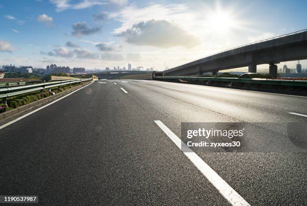 modern expressway viaduct in pudong,shanghai. - highway stock pictures, royalty-free photos & images