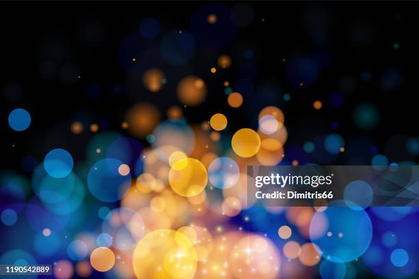 glowing vector blurred background. - blue glitter stars stock illustrations