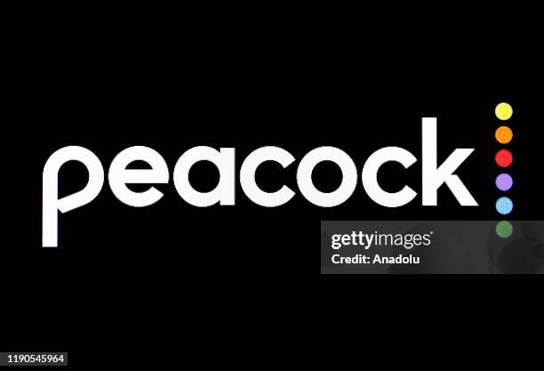 Logo of Peacock video streaming service is seen on December 26, 2019 in Ankara, Turkey.