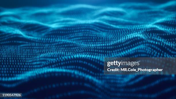 3d illustration rendering of binary code pattern abstract background.futuristic particles for business,science and technology background,blue background - cyber attack background stock pictures, royalty-free photos & images