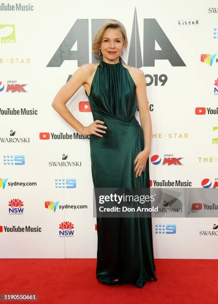 Justine Clarke arrives for the 33rd Annual ARIA Awards 2019 at The Star on November 27, 2019 in Sydney, Australia.