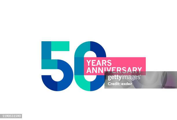 stockillustraties, clipart, cartoons en iconen met 50 jarig jubileum - anniversary