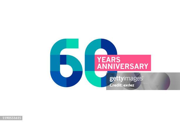 60 year anniversary - 60th anniversary stock illustrations