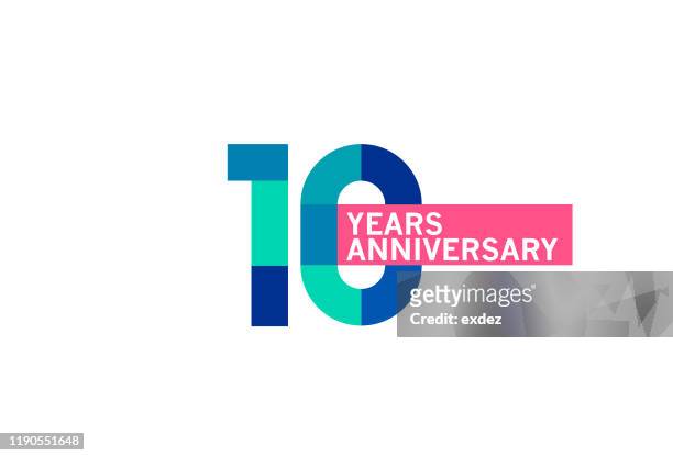 10 year anniversary - anniversary stock illustrations