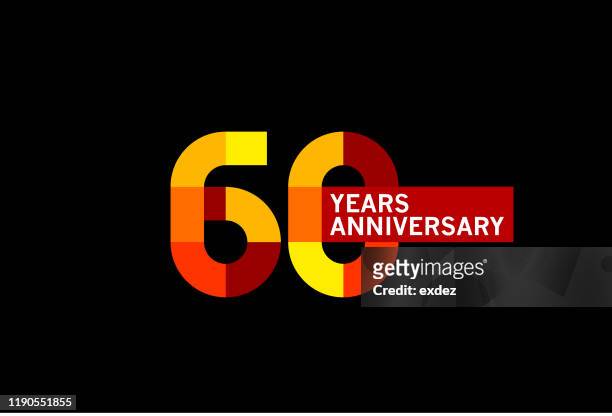 60 year anniversary - 60th anniversary stock illustrations
