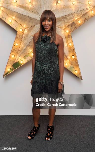 Naomi Campbell attends a party for Dolce And Gabbana hosted by Net-a-Porter at Westfield on July 14, 2011 in London, England.