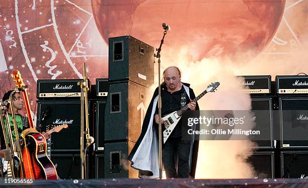 Bill Bailey performs onstage headlineing the Saturn stage at Sonisphere Festival at Knebworth House on July 10, 2011 in Stevenage, England.