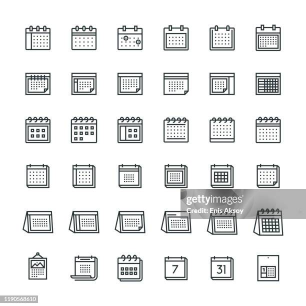 kalender-symbol-set - tischkalender stock-grafiken, -clipart, -cartoons und -symbole