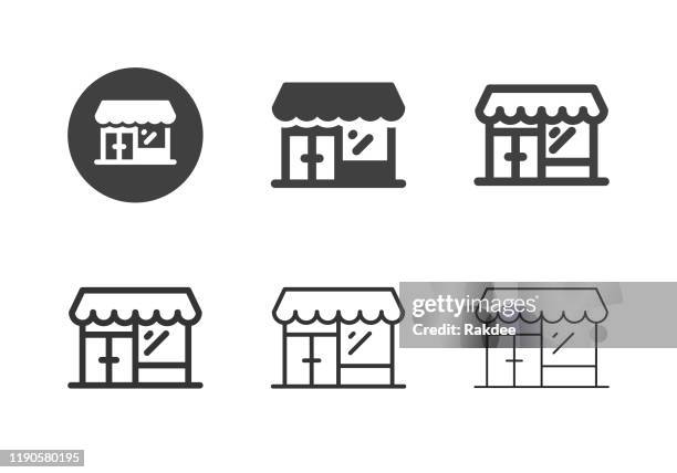 retail store icons - multi series - shop icon stock illustrations
