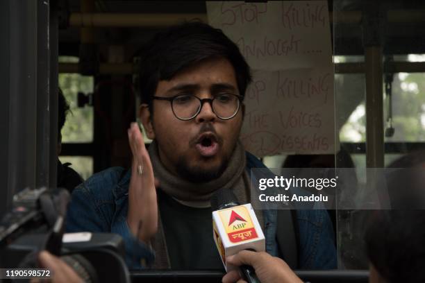 Students protesting against the kilings of innocents in Uttar Pradesh after the protest against Citizenship Amendment Act 2019 were detained at Uttar...