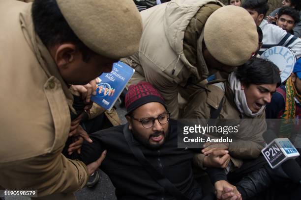 Students protesting against the kilings of innocents in Uttar Pradesh after the protest against Citizenship Amendment Act 2019 were detained at Uttar...