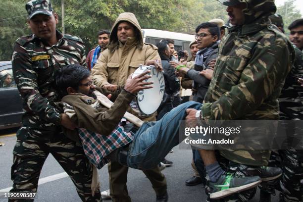 Students protesting against the kilings of innocents in Uttar Pradesh after the protest against Citizenship Amendment Act 2019 were detained at Uttar...