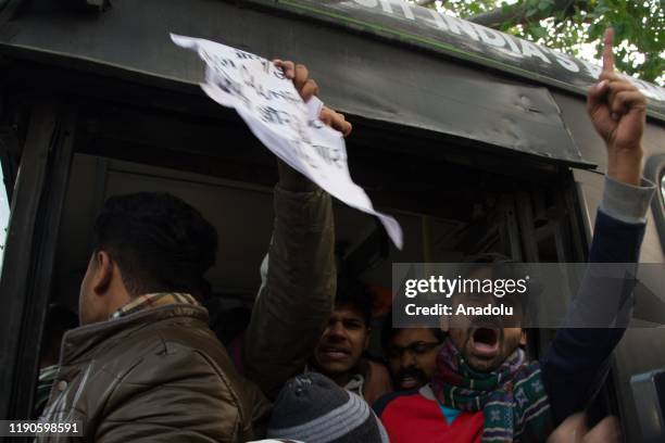 Students protesting against the kilings of innocents in Uttar Pradesh after the protest against Citizenship Amendment Act 2019 were detained at Uttar...