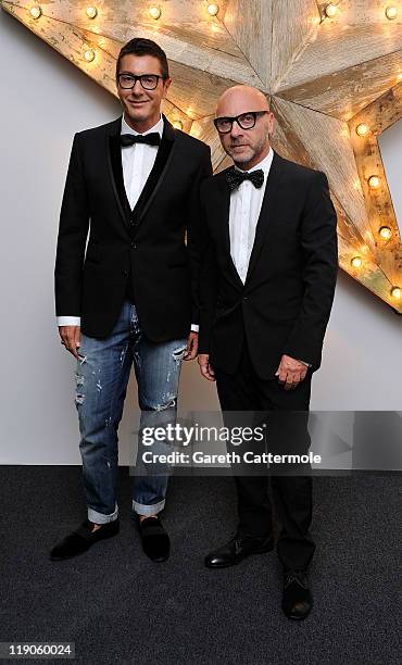 Stefano Gabbana and Domenico Dolce attend a party for Dolce And Gabbana hosted by Net-a-Porter at Westfield on July 14, 2011 in London, England.