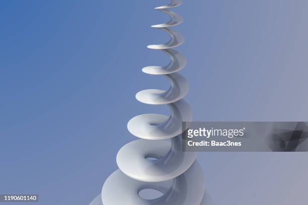 abstract white 3d spiral/corkscrew - 螺旋形 ストックフォトと画像