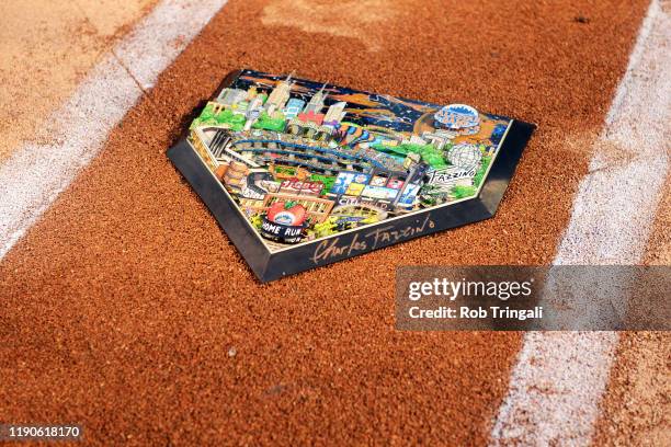 Detail shot of home plate before the 84th MLB All-Star Game at Citi Field on Tuesday, July 16, 2013 at Citi Field in the Flushing neighborhood of the...