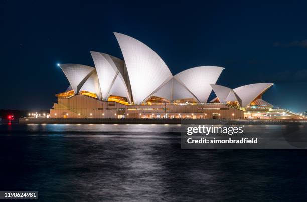 sydney opera house by night - opera house stock pictures, royalty-free photos & images