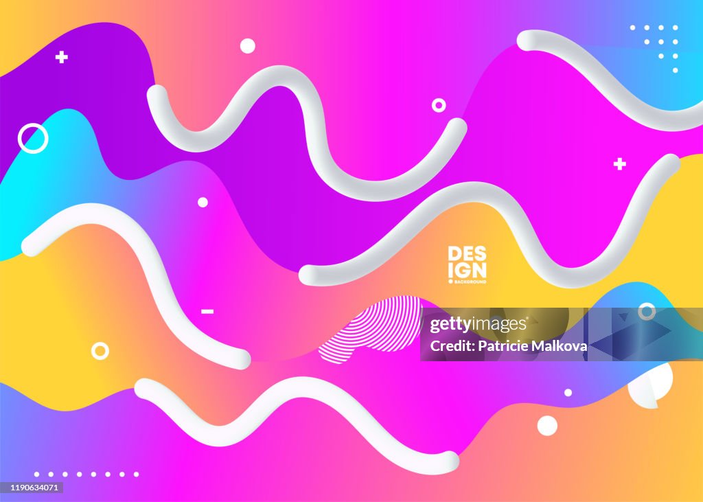 Abstract Background With Color Gradient Light Waves 3d Geometric ...
