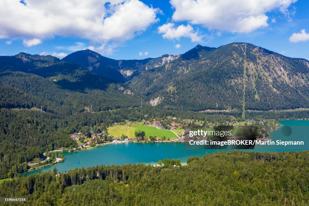 Walchensee Map Walchensee Village And Lake Walchensee Behind Heimgarten And ...
