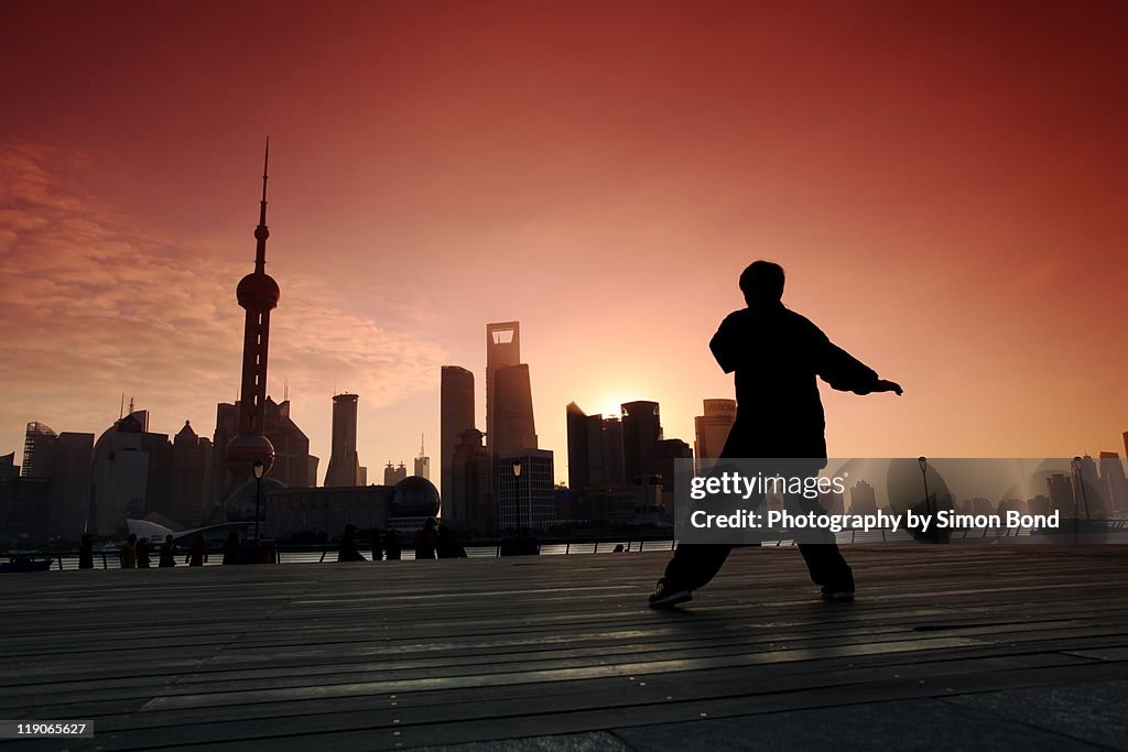 Shanghai of cityscape at sunrise