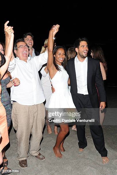 Kenny Ortega, Rula Jebreal and Eli Roth attends Day 5 of the Ischia Global Fest 2011 on July 14, 2011 in Ischia, Italy.