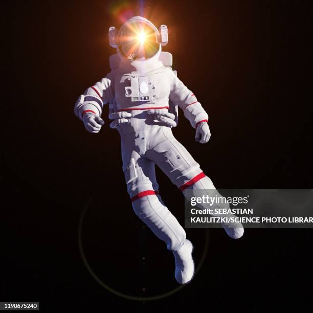 stockillustraties, clipart, cartoons en iconen met astronaut in space, illustration - ruimtehelm