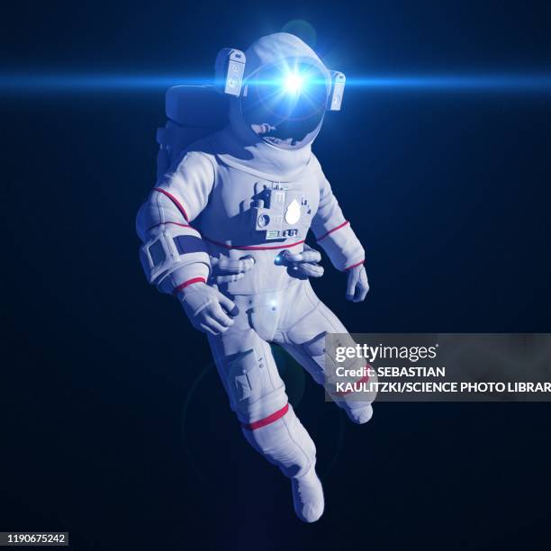 astronaut in space, illustration - space suit stock-grafiken, -clipart, -cartoons und -symbole